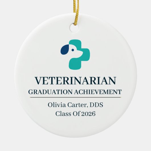 Dierenarts Aangepaste Naam Sinds Jaar Keramisch Ornament (Voorkant)