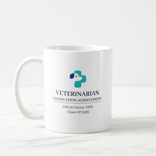 Dierenarts Aangepaste Naam Sinds Jaar Koffiemok (Links)