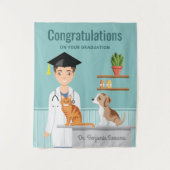 Dierenarts Afgestudeerd Dierenarts DVM Gefelicitee Wandkleed (Voorkant)