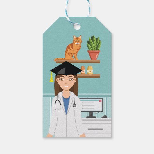 Dierenarts Afgestudeerd DVM Afstuderen Cadeaulabel (Voorkant)