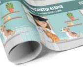 Dierenarts Afgestudeerd DVM Afstuderen Cadeaupapier (Rol Hoek)