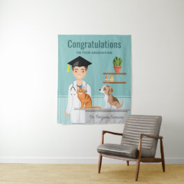 Dierenarts Afgestudeerd Veetarts DVM Gefeliciteerd Wandkleed