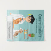 Dierenarts Afgestudeerd Veetarts DVM Gefeliciteerd Wandkleed (Voorkant (horizontaal))