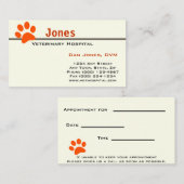 dierenarts afsprakenkaartje (Voorkant / Achterkant)