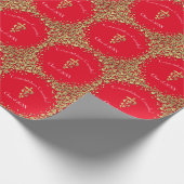 Dierenarts Afstudeer Rood Goud Cadeaupapier (Hoek)