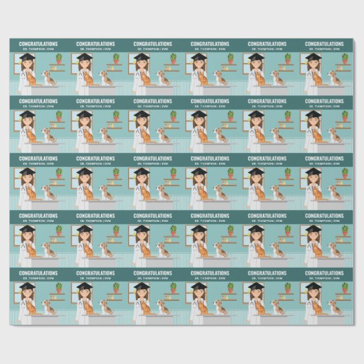 Dierenarts Afstuderen Vet DVM Afstuderen Cadeaupapier (Vlak)