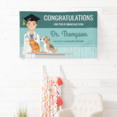 Dierenarts Afstuderen Vet DVM gefeliciteerd Spandoek (Insitu)