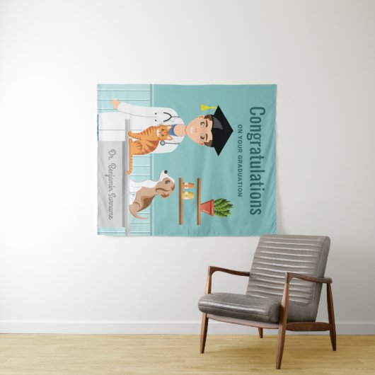 Dierenarts Afstuderen Vet DVM gefeliciteerd Wandkleed (In Situ (horizontaal))