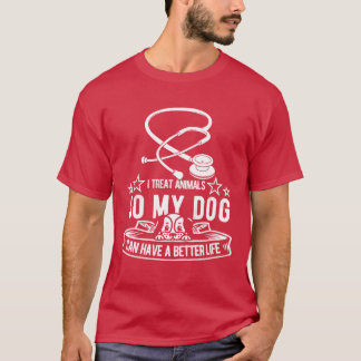 Dierenarts Assistent Hond retro familie T-shirt