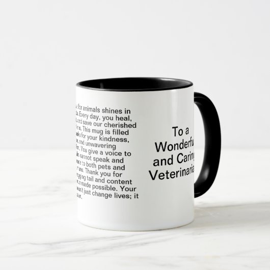 Dierenarts Bedankt Bericht Mok (Voorkant rechts)