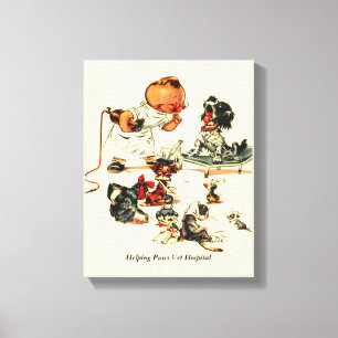 dierenarts Bezoek aan de dierenarts Custom Name Canvas Afdruk