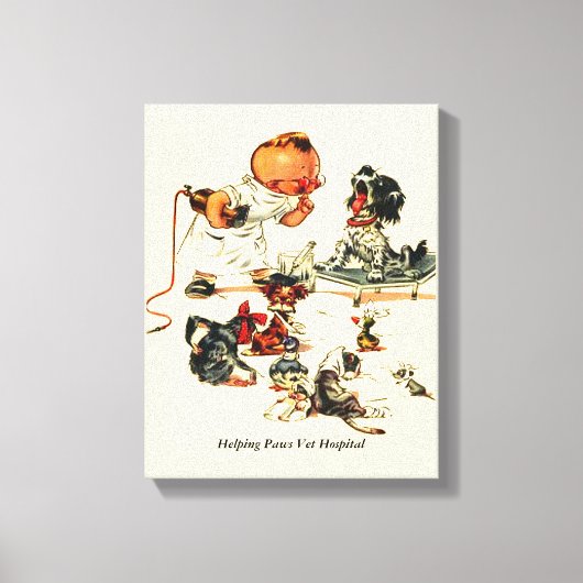  dierenarts Bezoek aan de dierenarts Custom Name Canvas Afdruk (Voorkant)