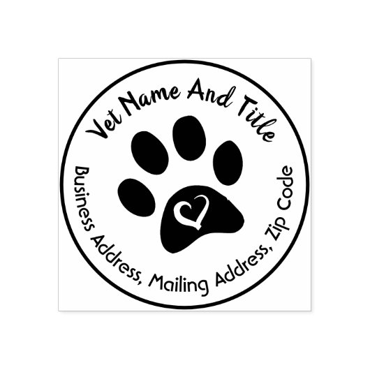 Dierenarts Business Kantoor Adres Rubber Stempel (Afrduk)