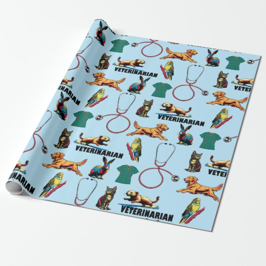dierenarts cadeaupapier (Uitgerold)
