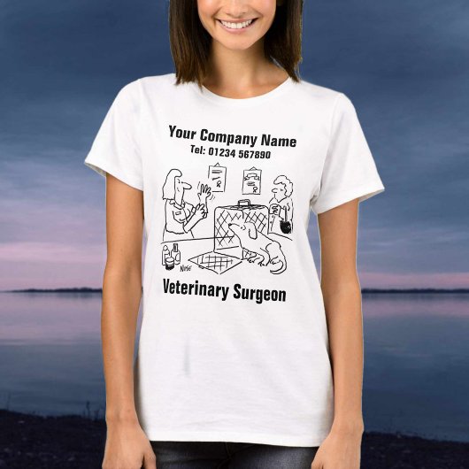 Dierenarts Cartoon te personaliseren T-shirt