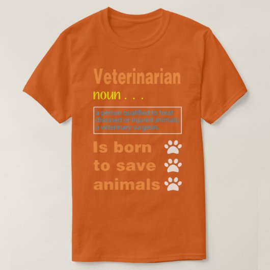 Dierenarts Definitie Gift Funny diergeneeskundig w T-shirt (Design voorkant)