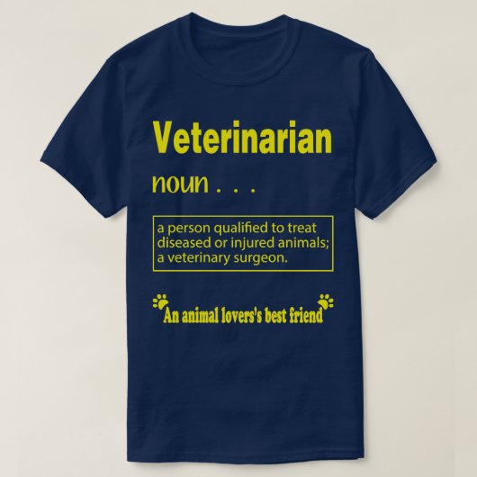 Dierenarts Definitie Gift Funny diergeneeskundig w T-shirt (Design voorkant)