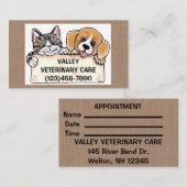 Dierenarts Dier Huisdier Afspraak Hond Kat Visitekaartje (Voorkant / Achterkant)