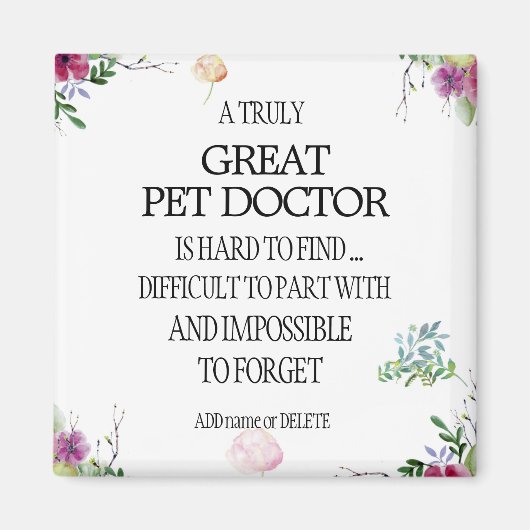 Dierenarts Dierenarts Bedankt voor uw waardering Magneet (Voorkant)