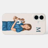 Dierenarts Dierenarts Dierenarts en hond monogram Case-Mate iPhone Case (Achterkant (horizontaal))