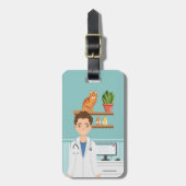 Dierenarts Dierenarts Dierenarts met Man Bagagelabel (Voorkant verticaal)