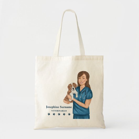 Dierenarts Dierenarts Dierenarts Vrouw en Puppy DV Tote Bag (Voorkant)