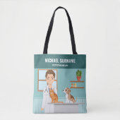 Dierenarts Dierenarts Man Custom Name Tote Bag (Voorkant)