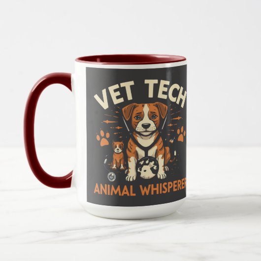 Dierenarts Dierenfluisteraar Schattigee Puppy Stet Mok (Links)