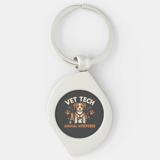 Dierenarts Dierenfluisteraar Schattigee Puppy Stet Sleutelhanger (Voorkant)