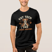 Dierenarts Dierenfluisteraar Schattigee Puppy Stet Tri-Blend Shirt (Voorkant)