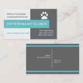 Dierenarts/Dierenkliniek, paw aqua in het oog spri Visitekaartje (Voorkant / Achterkant)