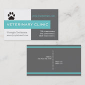 Dierenarts/Dierenkliniek, paw aqua in het oog spri Visitekaartje (Voorkant / Achterkant)