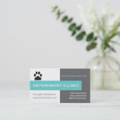 Dierenarts/Dierenkliniek, paw aqua in het oog spri Visitekaartje (Staand voorkant)