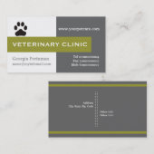 Dierenarts/Dierenkliniek poot olijfgroen in het oo Visitekaartje (Voorkant / Achterkant)