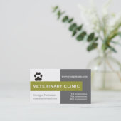 Dierenarts/Dierenkliniek poot olijfgroen in het oo Visitekaartje (Staand voorkant)