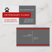 Dierenarts/dierenkliniek, pootrood in het oog spri visitekaartje (Voorkant / Achterkant)