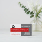 Dierenarts/dierenkliniek, pootrood in het oog spri visitekaartje (Staand voorkant)