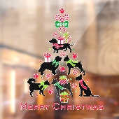 Dierenarts Dierenwinkel Hond Vrolijke Kerstboom Raamsticker (Vel 2)