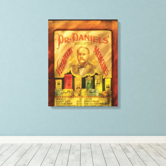 Dierenarts - Dr Daniels, diergeneesmiddelen Canvas Afdruk (Insitu (Houten vloer))