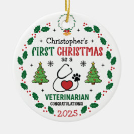 Dierenarts Eerste Kerst Gepersonaliseerd Ornament