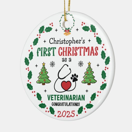 Dierenarts Eerste Kerst Gepersonaliseerd Ornament (Links)