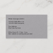 Dierenarts en dierenziekenhuis visitekaartje (Achterkant)