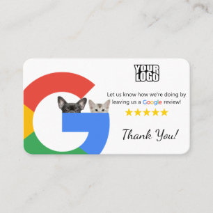 Dierenarts Google Review Sjabloon met QR-code Visitekaartje