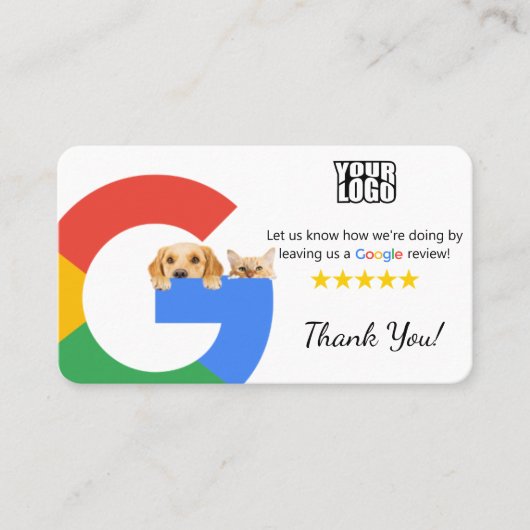 Dierenarts Google Review Sjabloon met QR-code Visitekaartje (Voorkant)