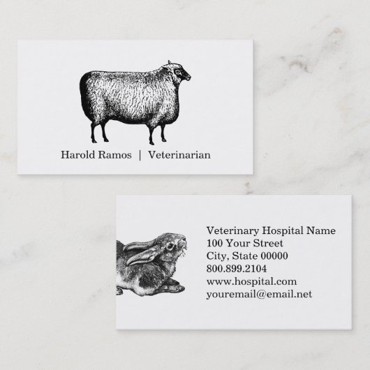 Dierenarts Grote dieren en vee Visitekaartje (Voorkant / Achterkant)
