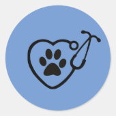 Dierenarts Hart Poot Print Stickers (Voorkant)