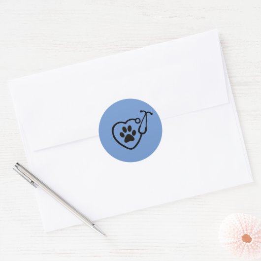 Dierenarts Hart Poot Print Stickers (Envelop)
