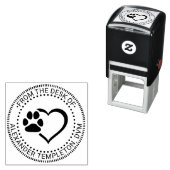 Dierenarts Hart Pootafdruk Van de balie van Naam Zelfinktende Stempel (In situ)