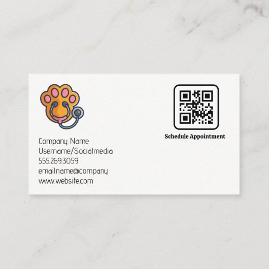 Dierenarts houdt hond vast visitekaartje (Achterkant)