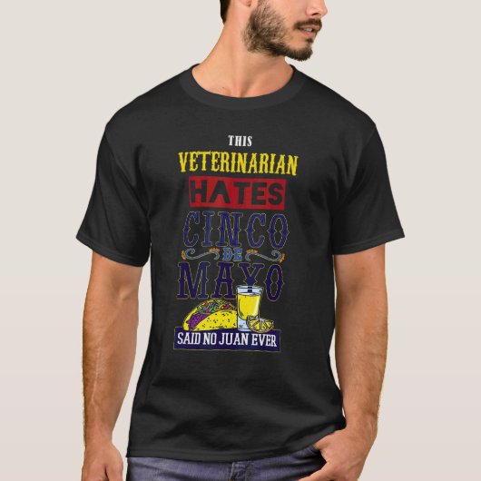 Dierenarts houdt van Fiesta Mexico ooit blij Cinco T-shirt (Voorkant)